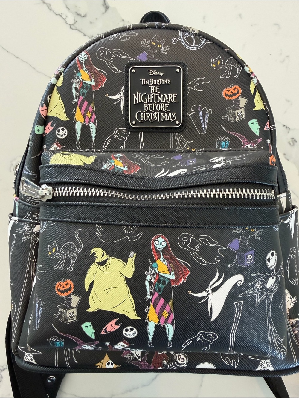 The Nightmare Before Christmas Black Character Print Mini Backpack